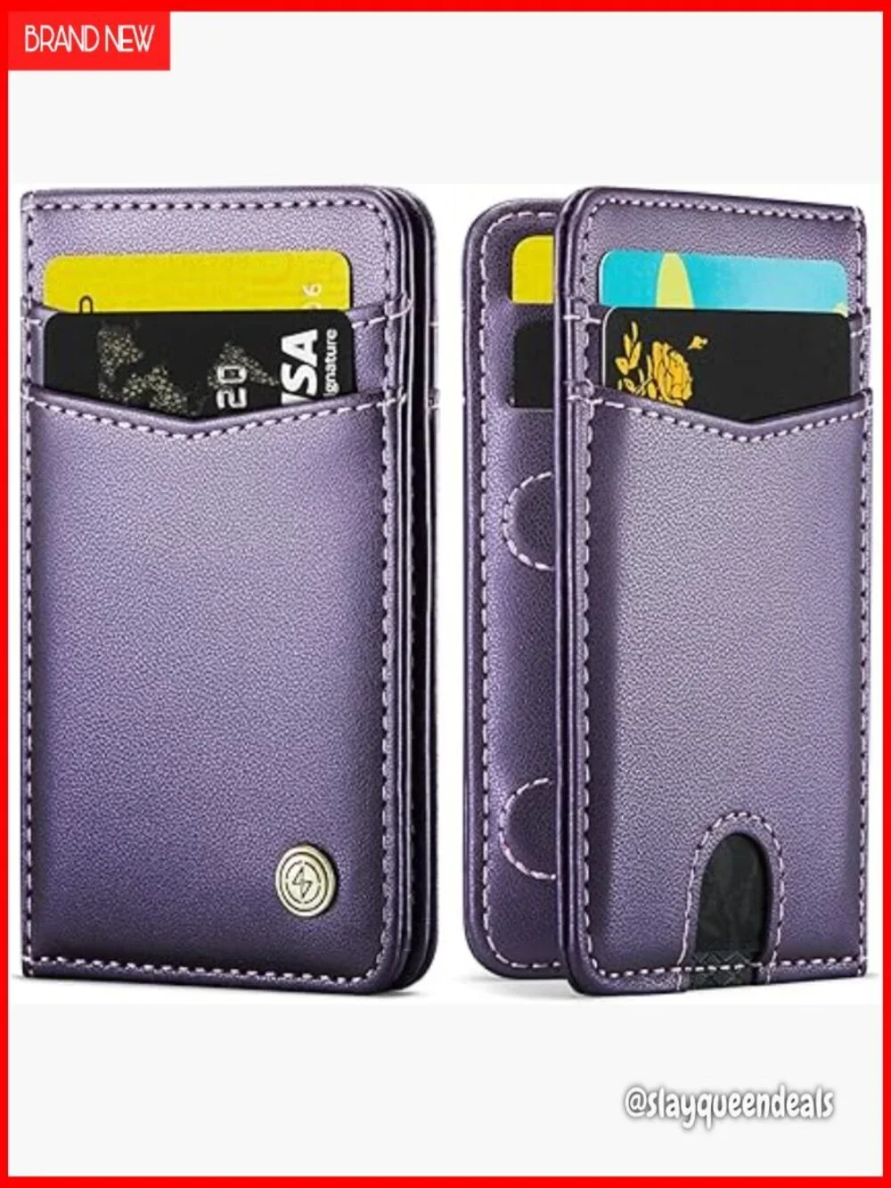 Slim RFID Blocking Wallet 8 Card Slots Bifold Front Pocket PU Leather